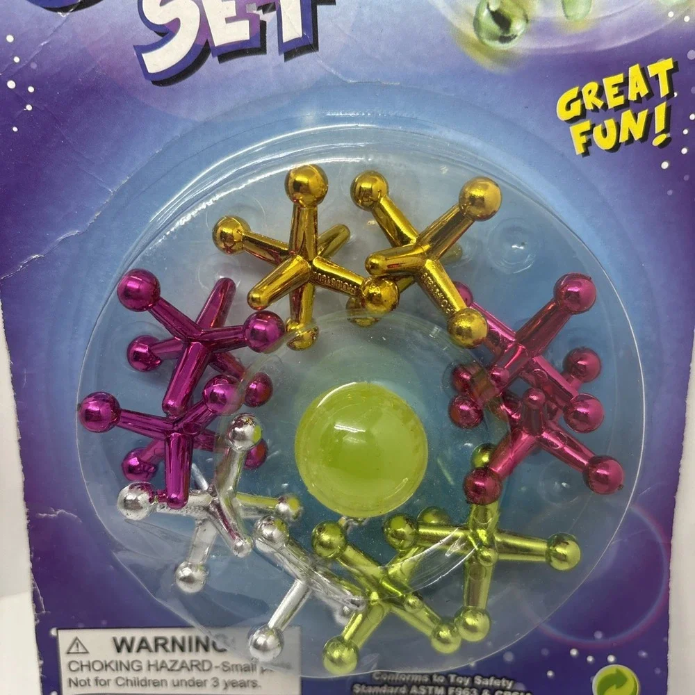 New Jack Set Rubber Ball Plastic Jax Great For Birthday, Stocking Stuffer Easter